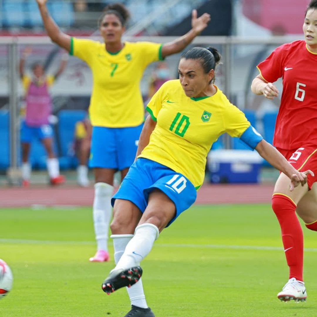 Brazil star Marta becomes first soccer player to score at five-straight Olympic Games