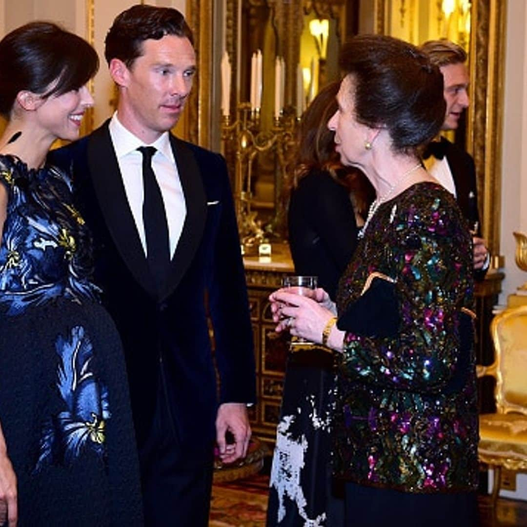 Benedict Cumberbatch and wife Sophie Hunter join Princess Anne at Buckingham Palace