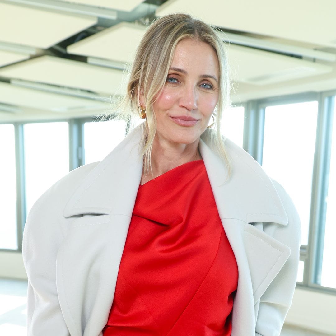 Cameron Diaz makes Paris Fashion Week comeback in red satin dress