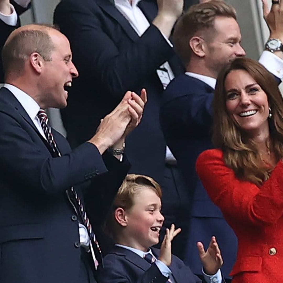 From David Beckham to sweet father-son moments: All the best photos of George, William and Kate at Euro 2020 game