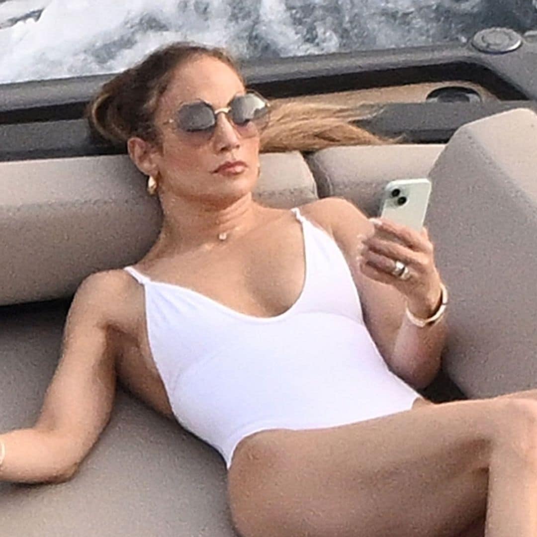 Jennifer Lopez is all smiles in white swimsuit while vacationing in Italy