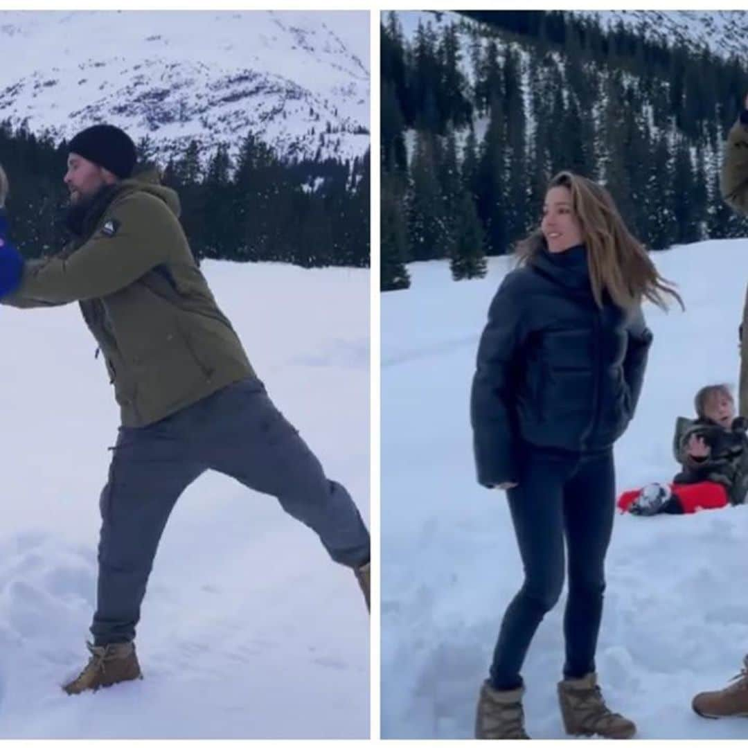 Watch Chris Hemsworth dunk Elsa Pataky in the snow