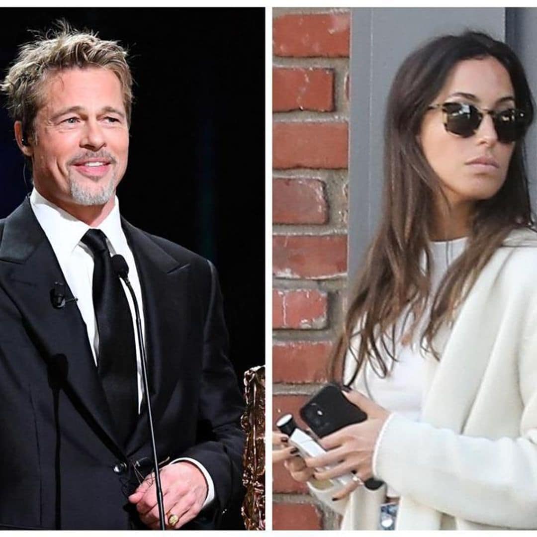 Brad Pitt and Ines de Ramon avoid the red carpet while attending the Art+Film Gala