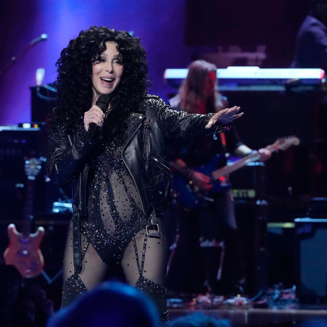 Cher recreates "If I Could Turn Back Time" music in bedazzled sheer bodysuit for SNL50 Homecoming Concert