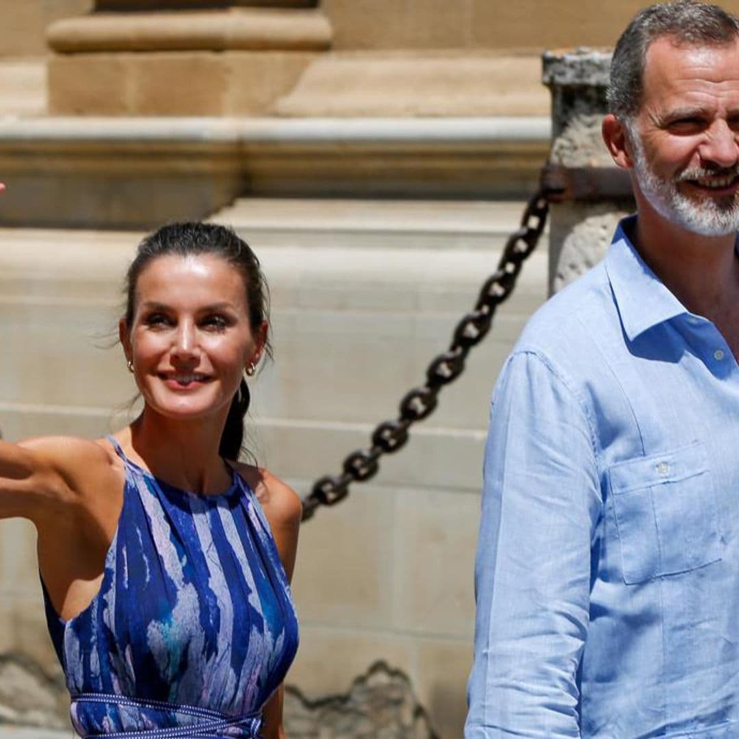 Queen Letizia shows off her tan and toned arms in the perfect summer dress—currently on sale!