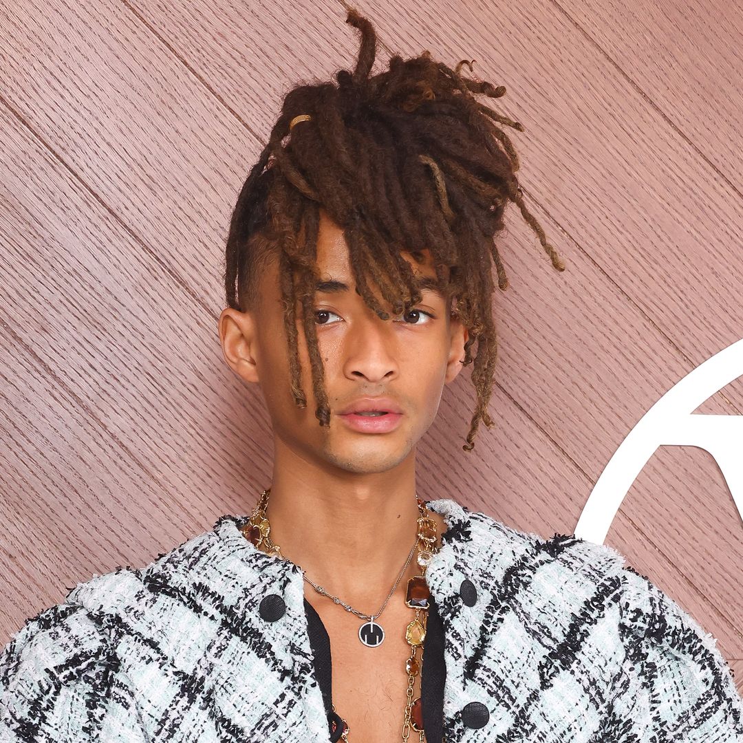 Jaden Smith turns heads in tweed jacket with dramatic sleeves and cinched waist at Paris Fashion Week