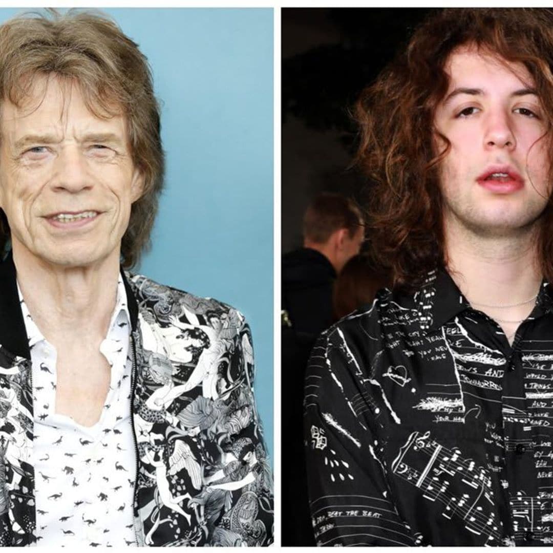 Mick Jagger’s son, Lucas poses with his dad in a Britney t-shirt while in the U.S.