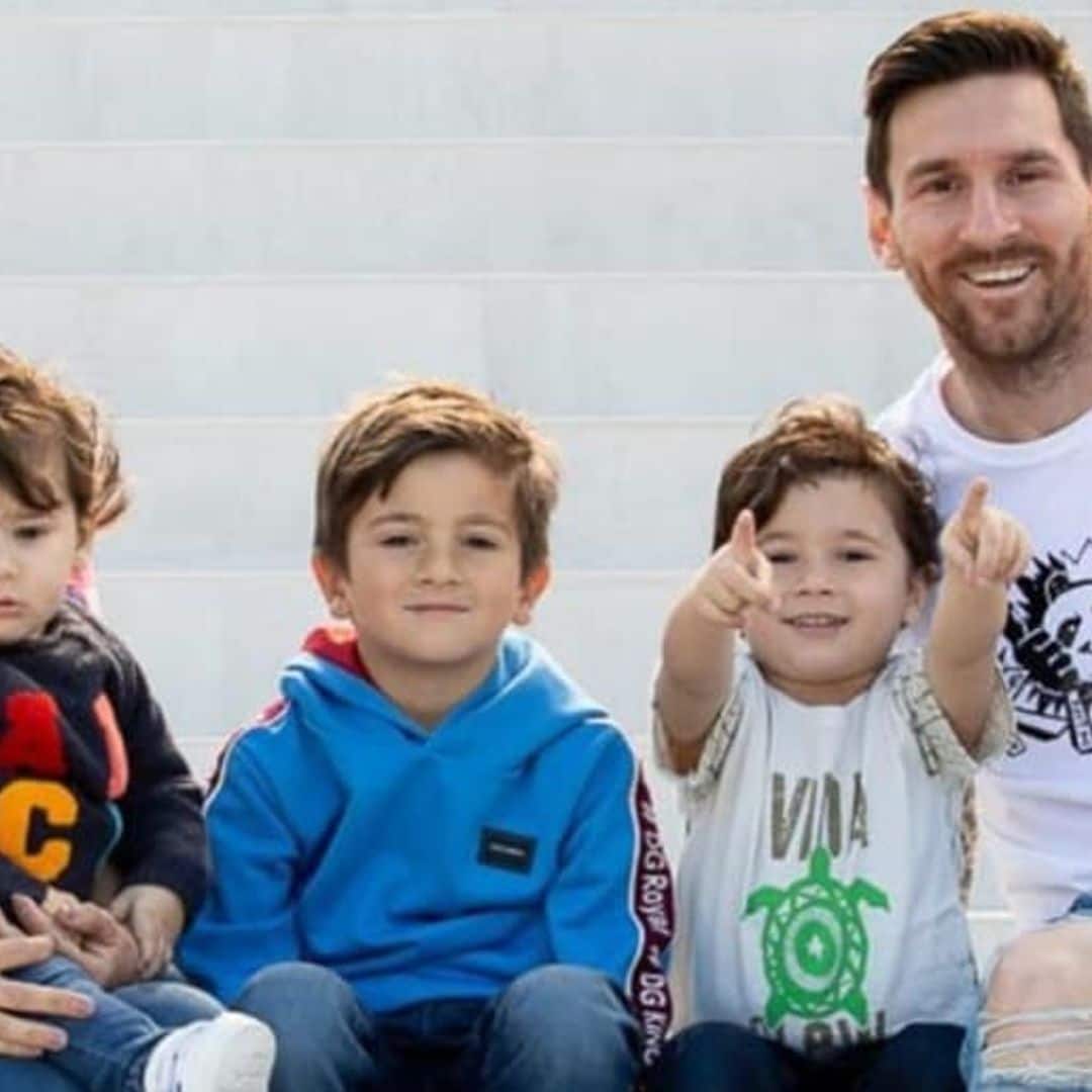 You have to see Leo Messi son's adorable reaction after cheering the opposing team