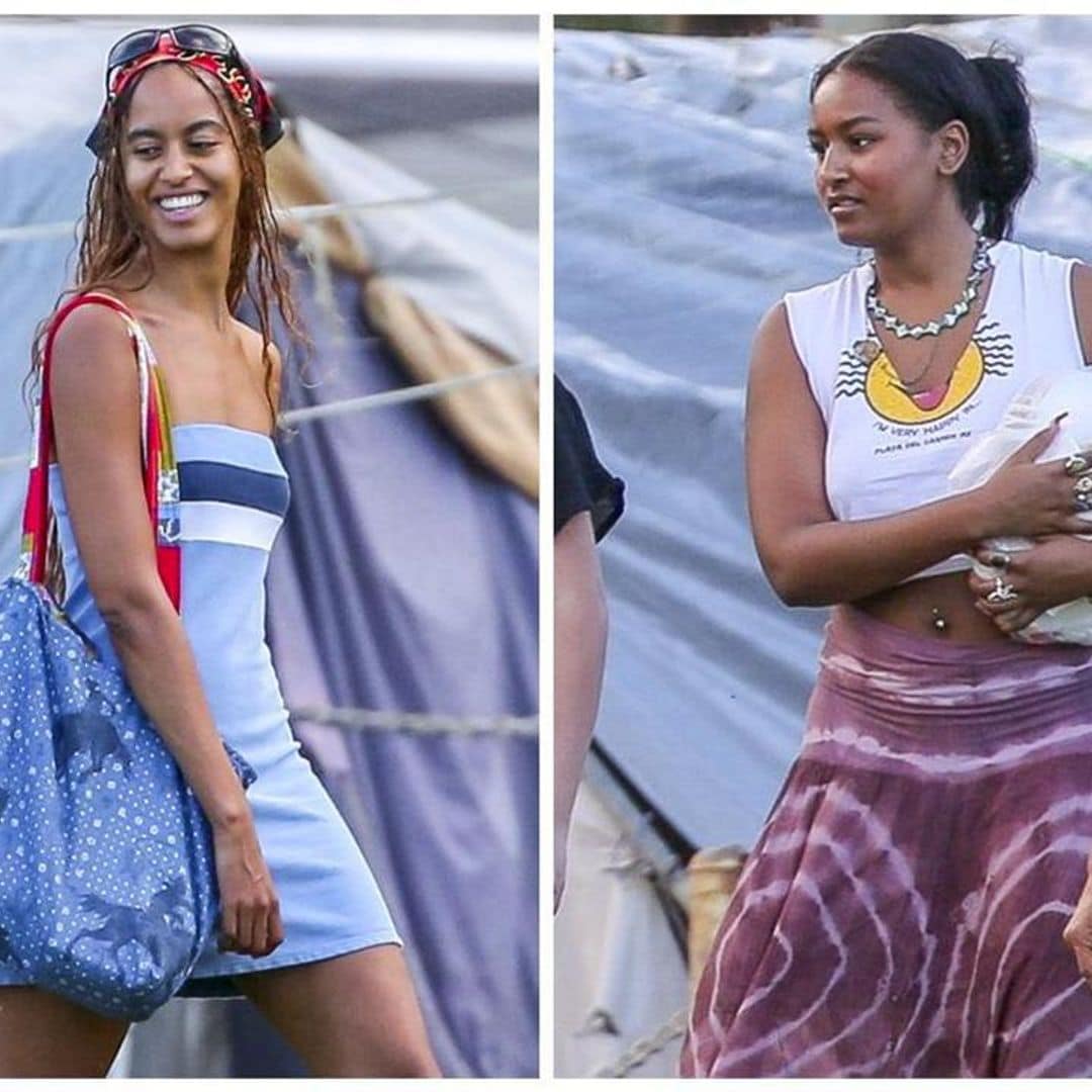 Sasha and Malia Obama visit Hawaii to hand out food and blankets to those in need