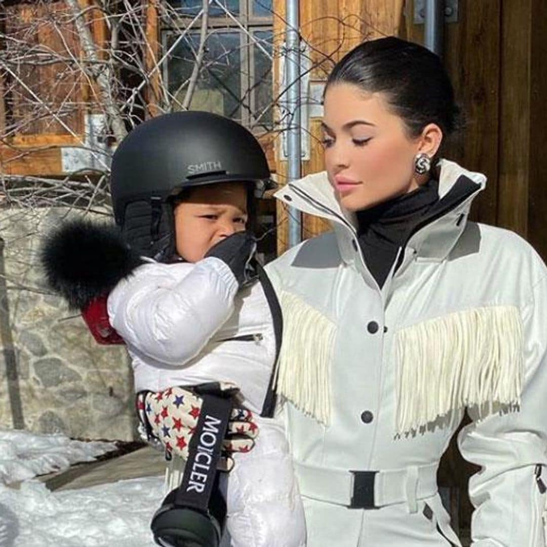 Go baby go! Kylie Jenner's one-year-old daughter Stormi is a snowboarding master