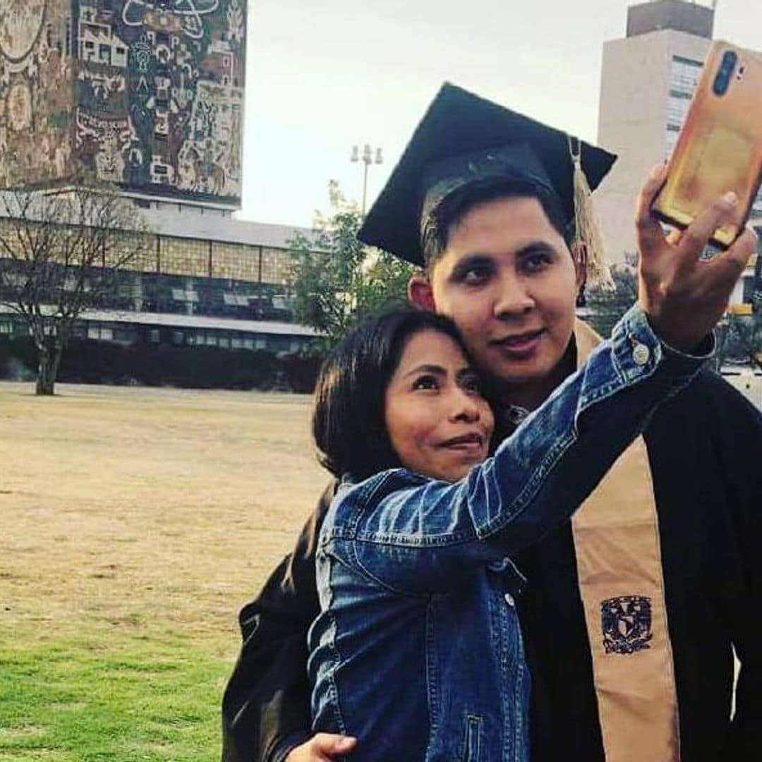 Yalitza Aparicio gets into her role of GF to celebrate her boyfriend’s latest accomplishment