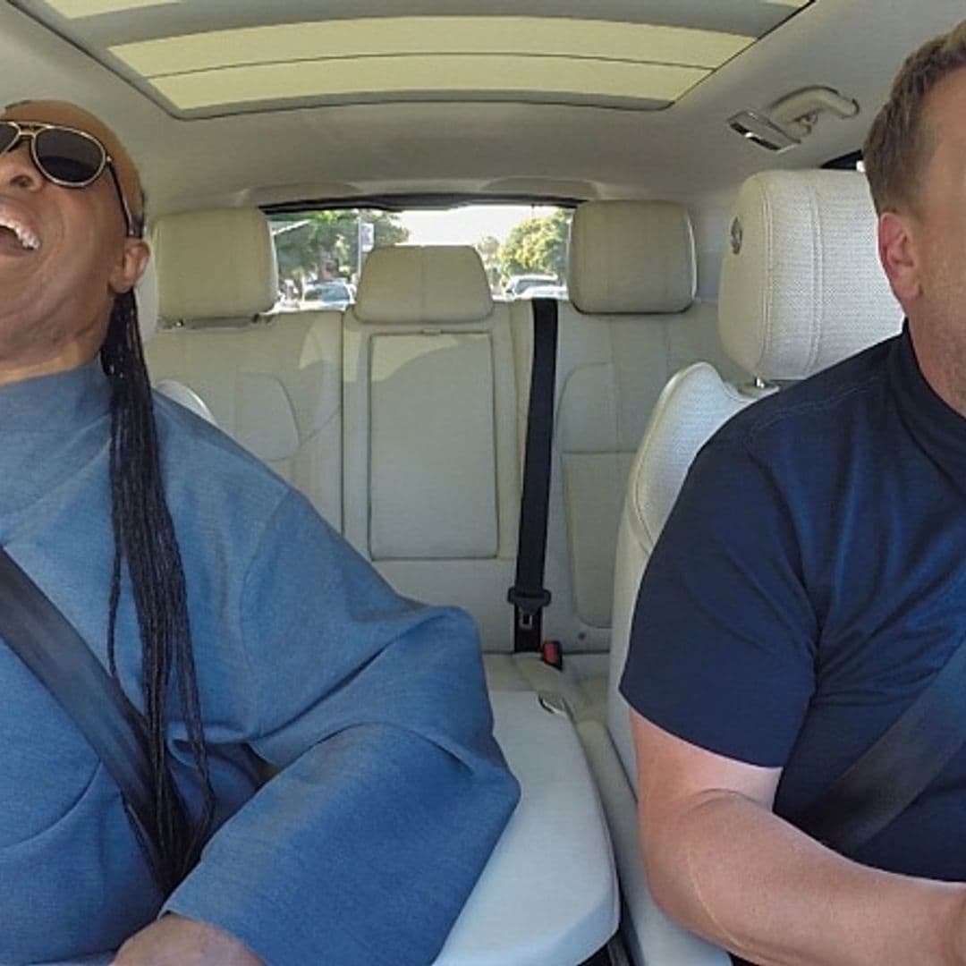 Stevie Wonder serenades James Corden's wife on the 'Late Late Show'