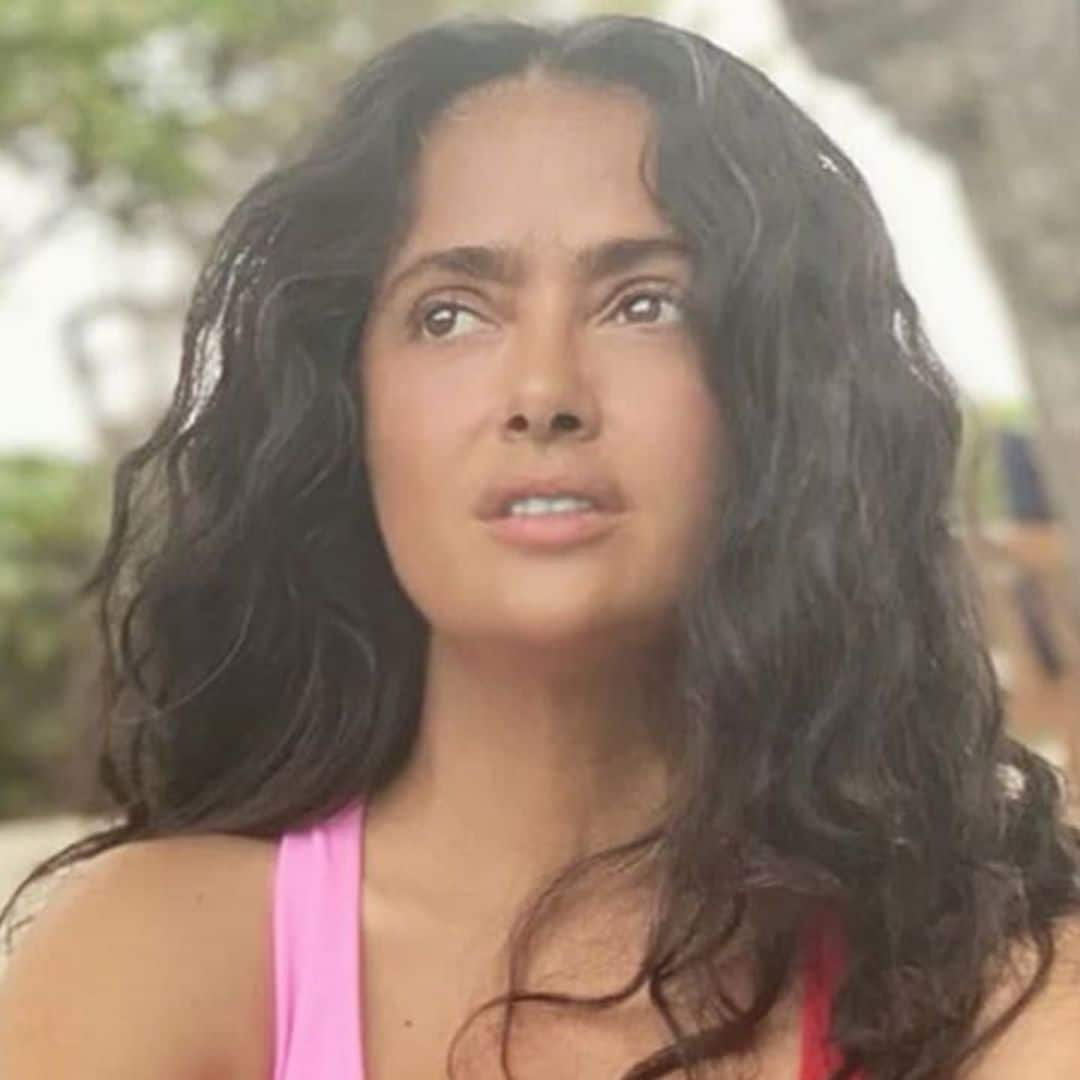 Salma Hayek rocks a bikini for a picture with a wild new friend