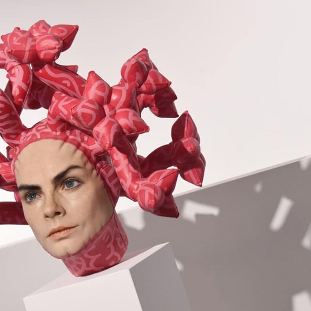 A muse: Cara Delevingne's head sculpture currently on display in London gallery