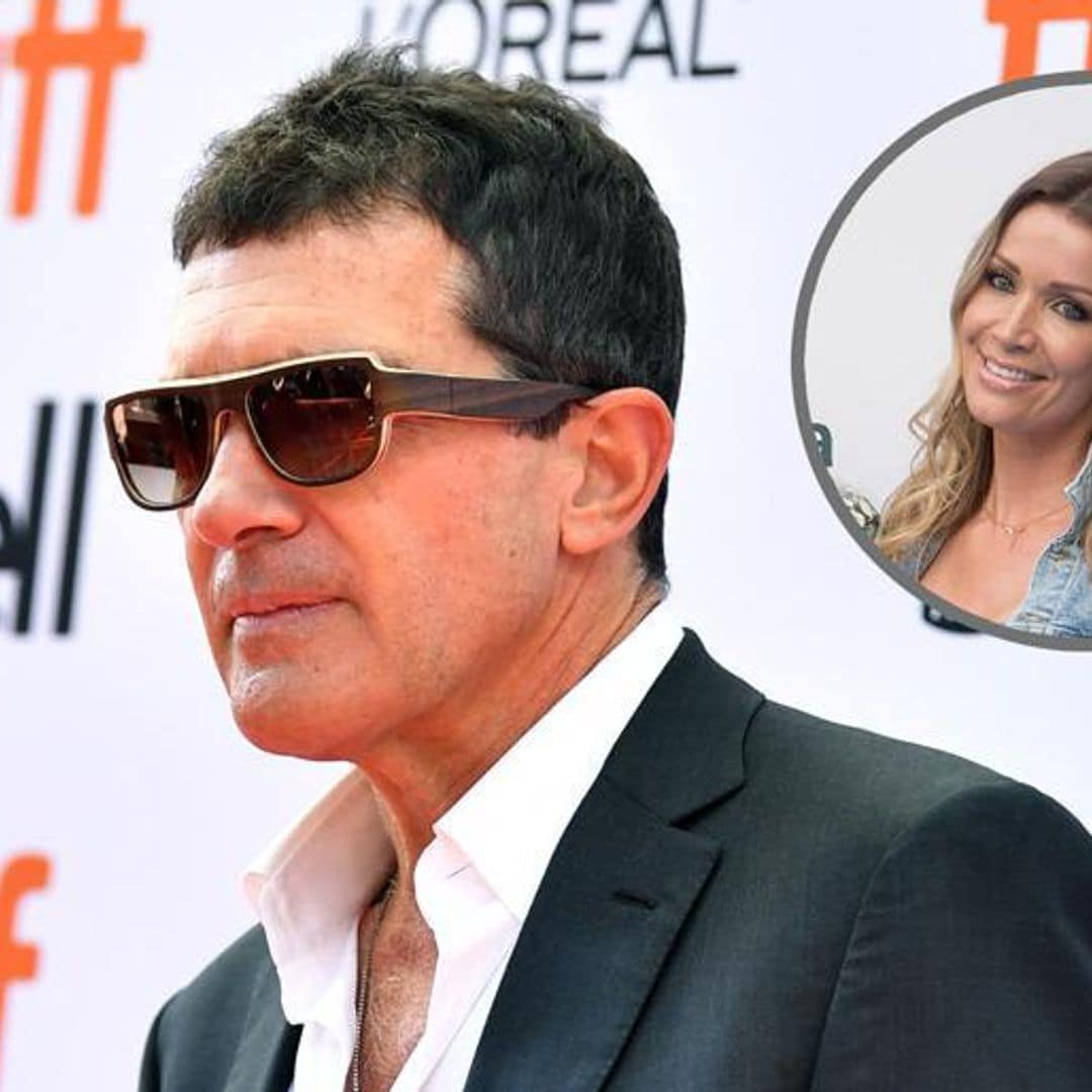 Antonio Banderas proudly watches his girlfriend Nicole Kimpel on the catwalk