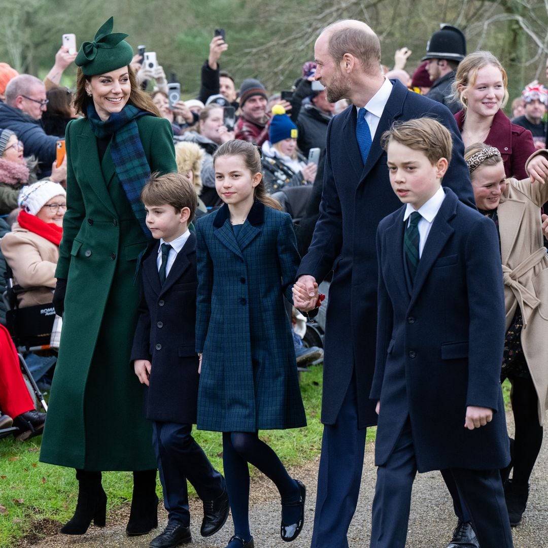 The Prince and Princess of Wales' family coordinates for Christmas appearance