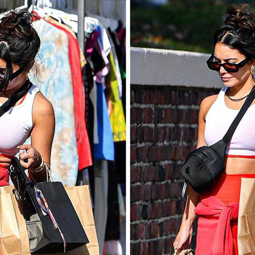 Vanessa Hudgens has a successful day thrifting at the Los Feliz Flea market