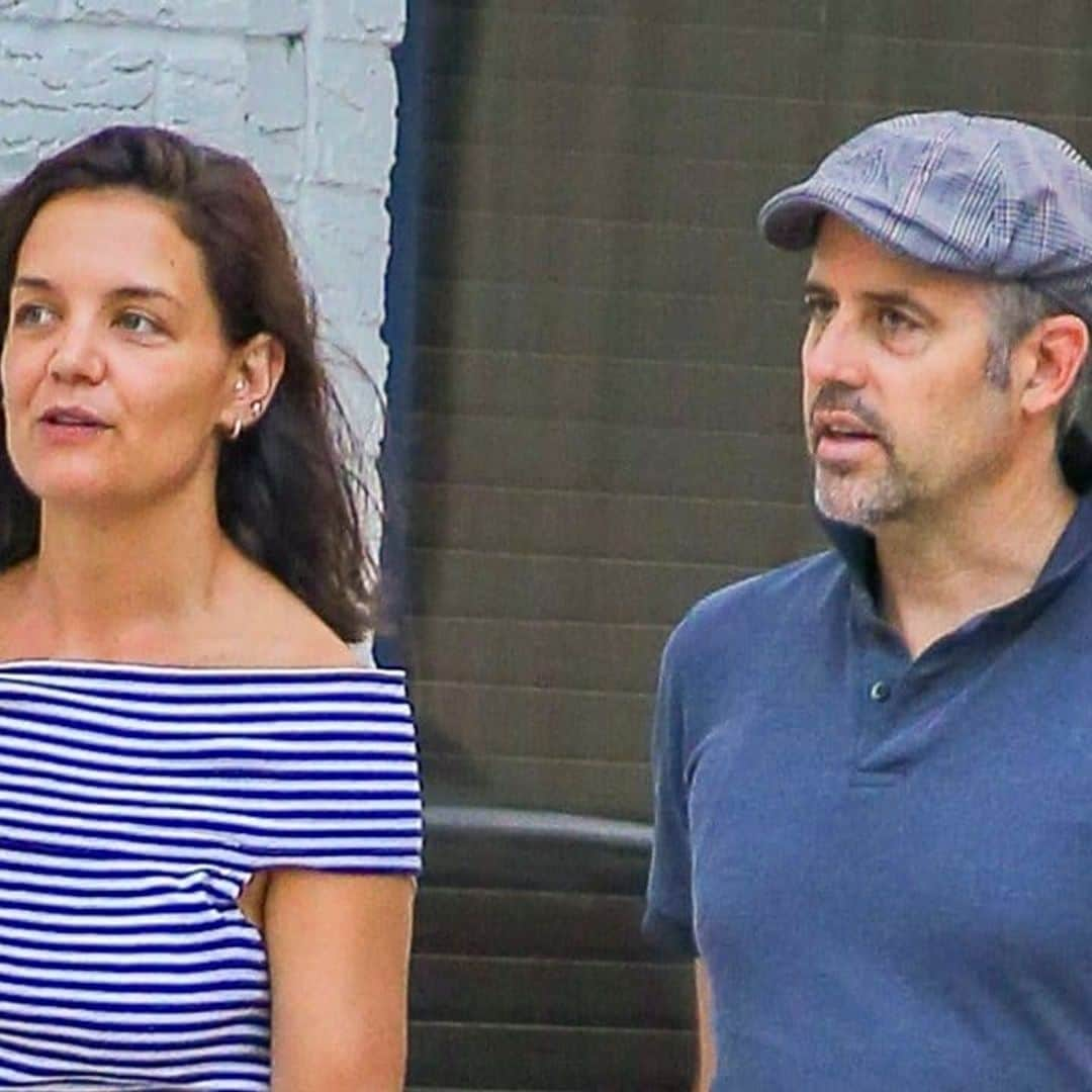 Katie Holmes goes to dinner in a color-coordinated outfit with a mystery man in New York