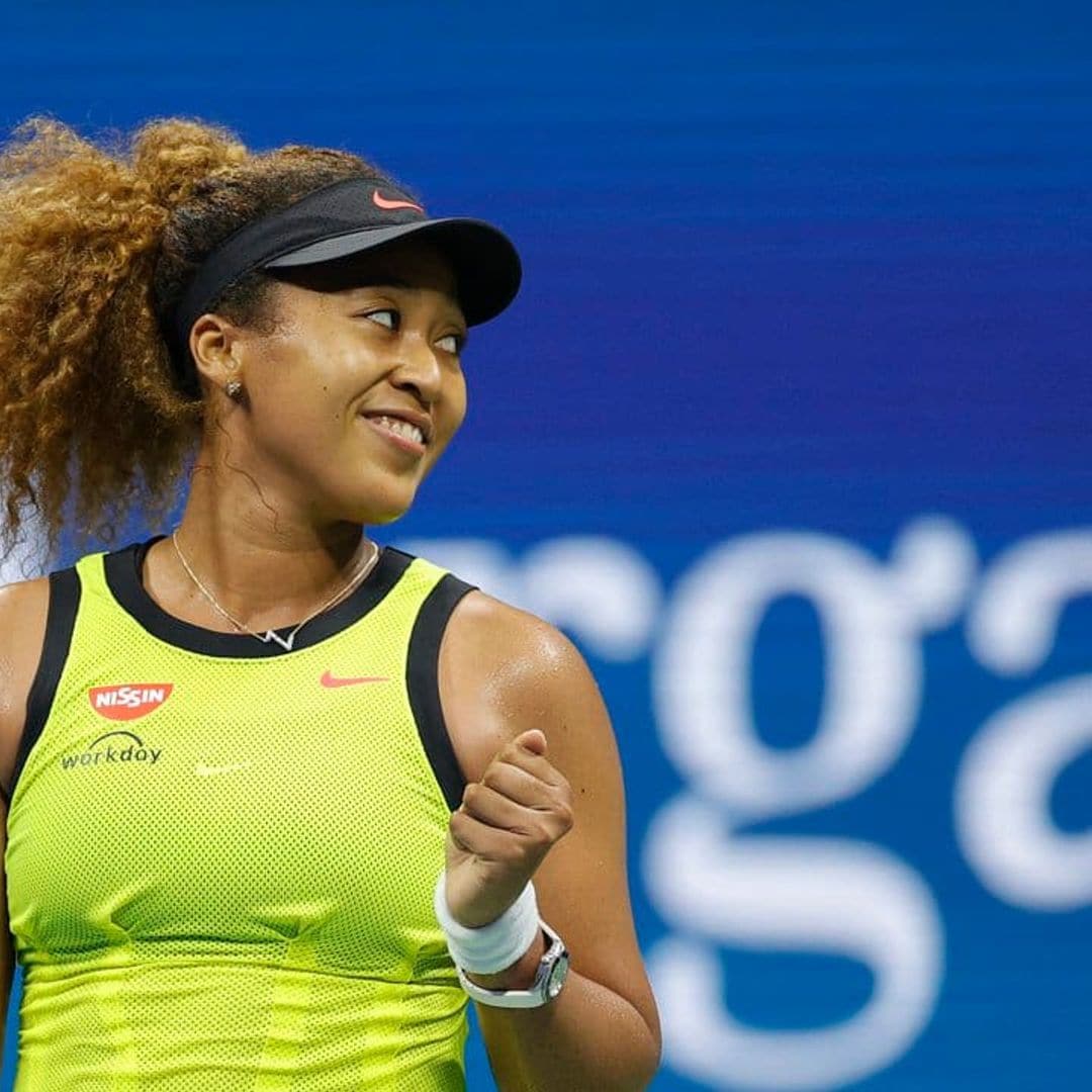 Naomi Osaka acknowledges young fan after winning her first 2021 US Open match