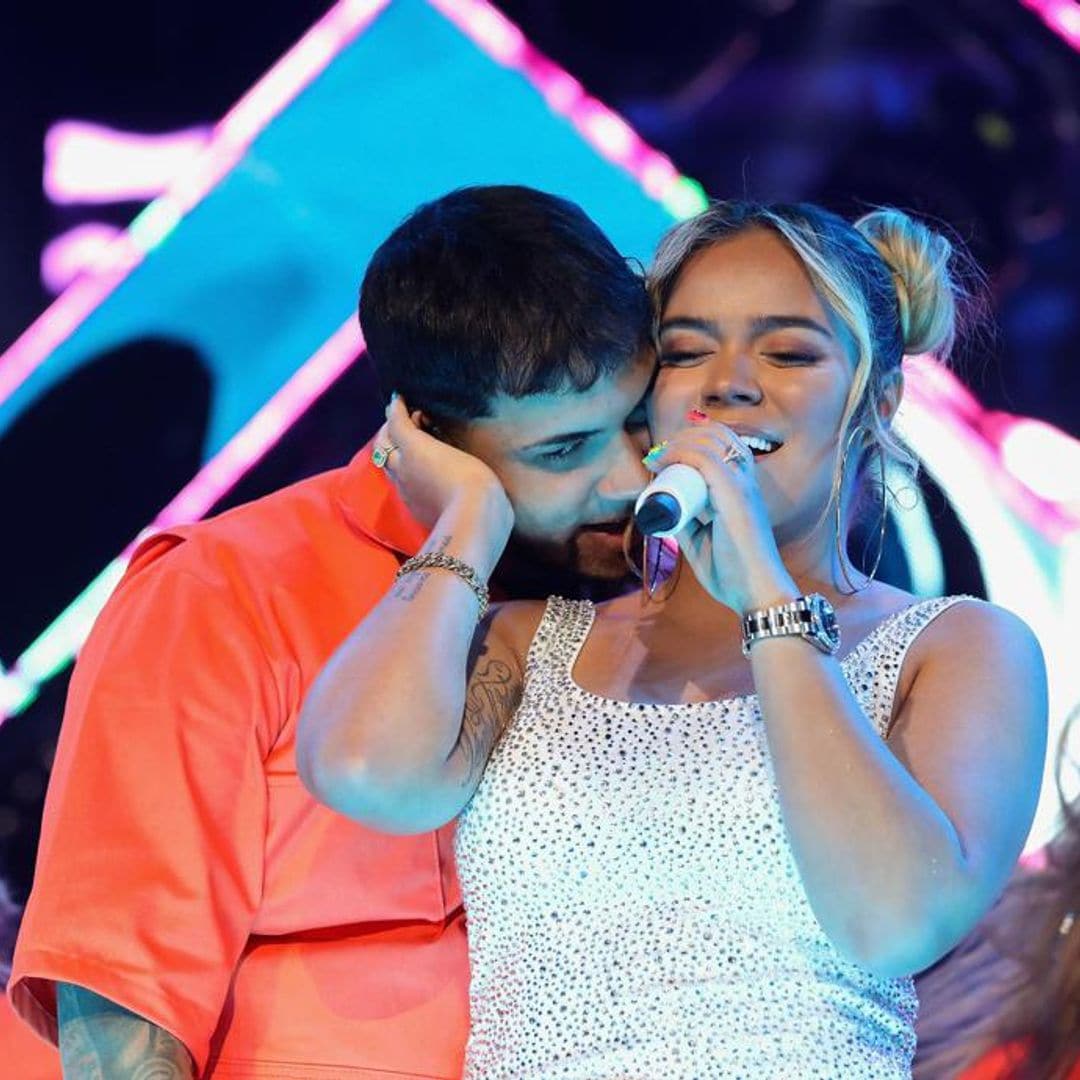 Karol G and Anuel AA look more in love than ever as they give fans a surprise