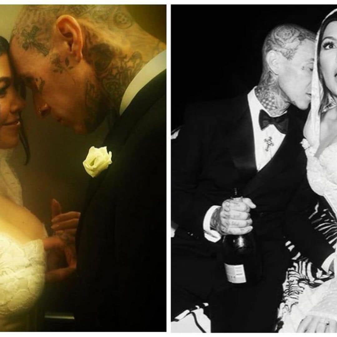 Kourtney Kardashian and Travis Barker share wedding photos