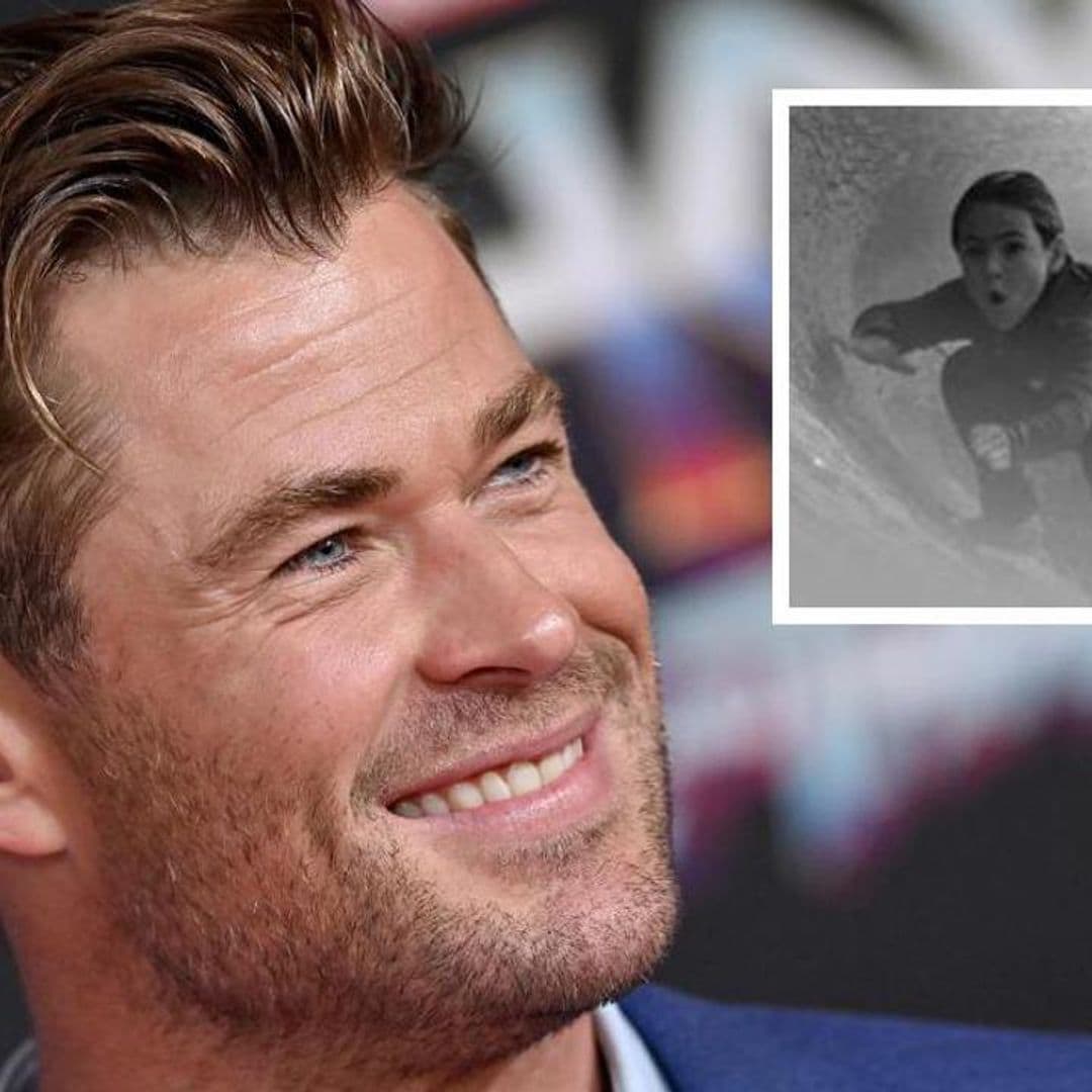 Chris Hemsworth proudly shows off his 8-year-old son’s impressive surfing skills