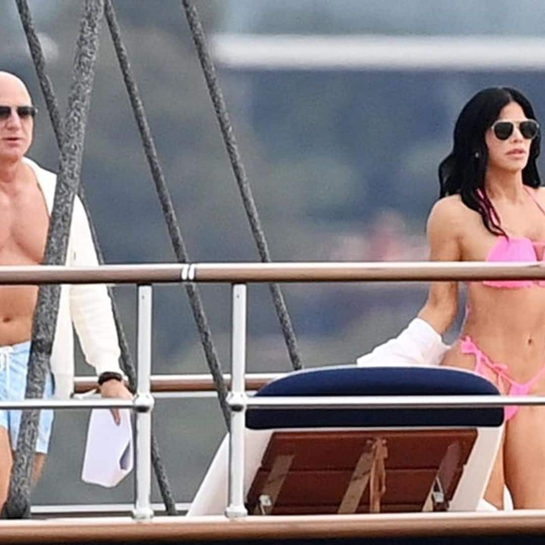 Jeff Bezos and Lauren Sanchez bask in the Mallorcan sun on his new $500 million superyacht