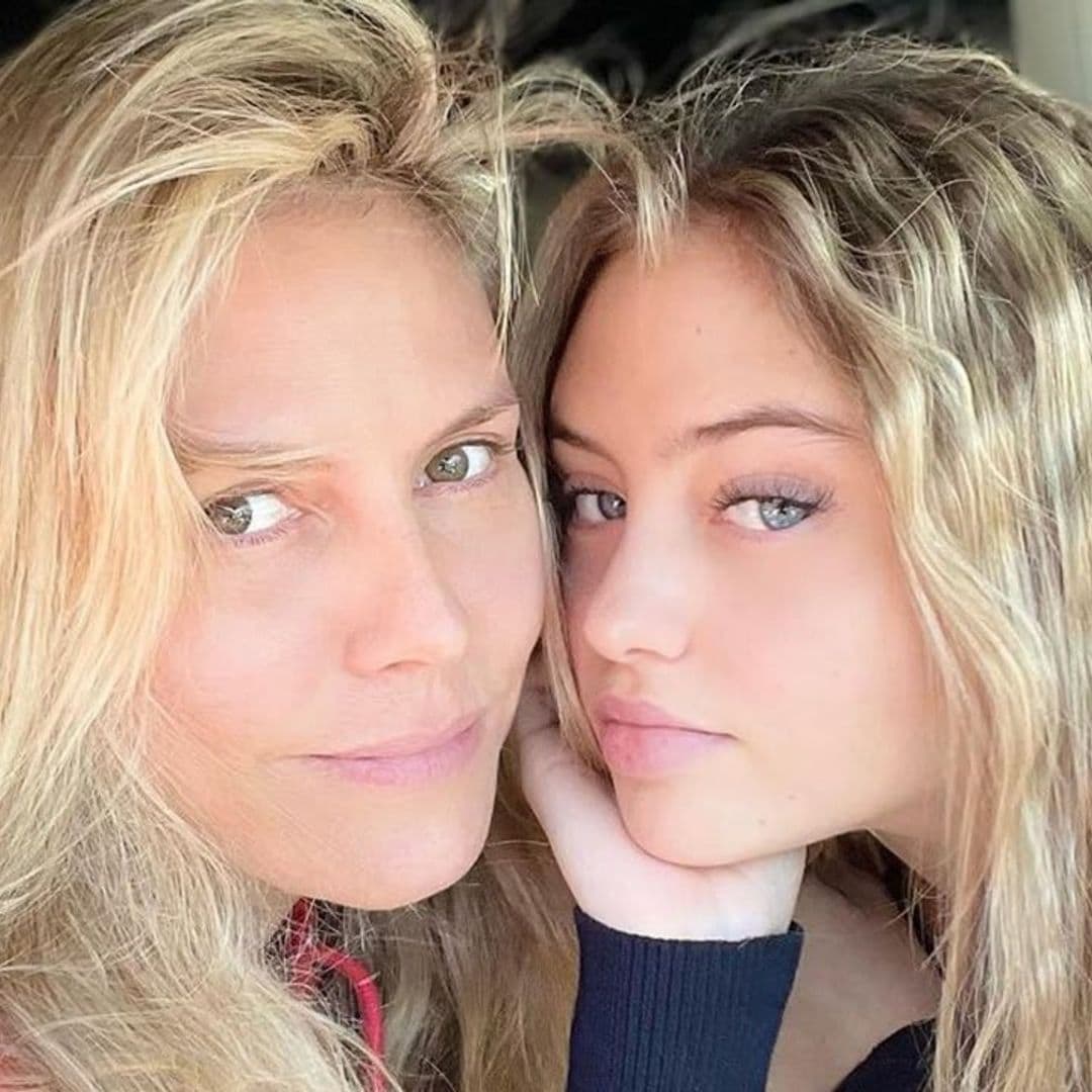 Heidi Klum went makeup free with her 16-year-old daughter Leni and they’re basically twins