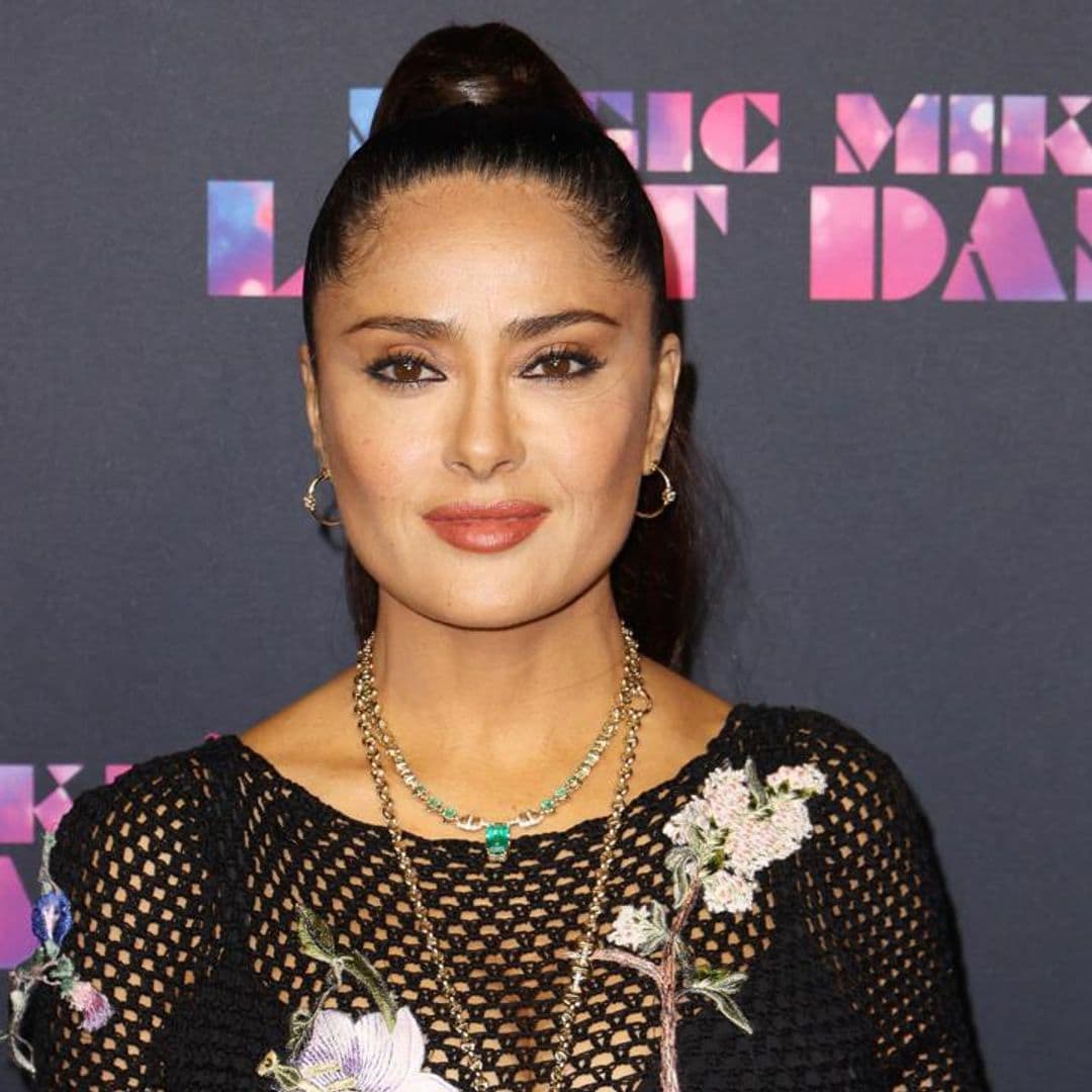 Salma Hayek shows off her toned body in netted bikini gown during Magic Mike’s Last Dance premiere