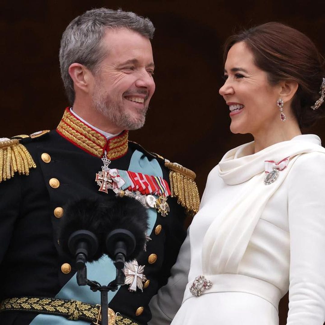 Frederik and Mary share a sweet kiss after becoming King and Queen