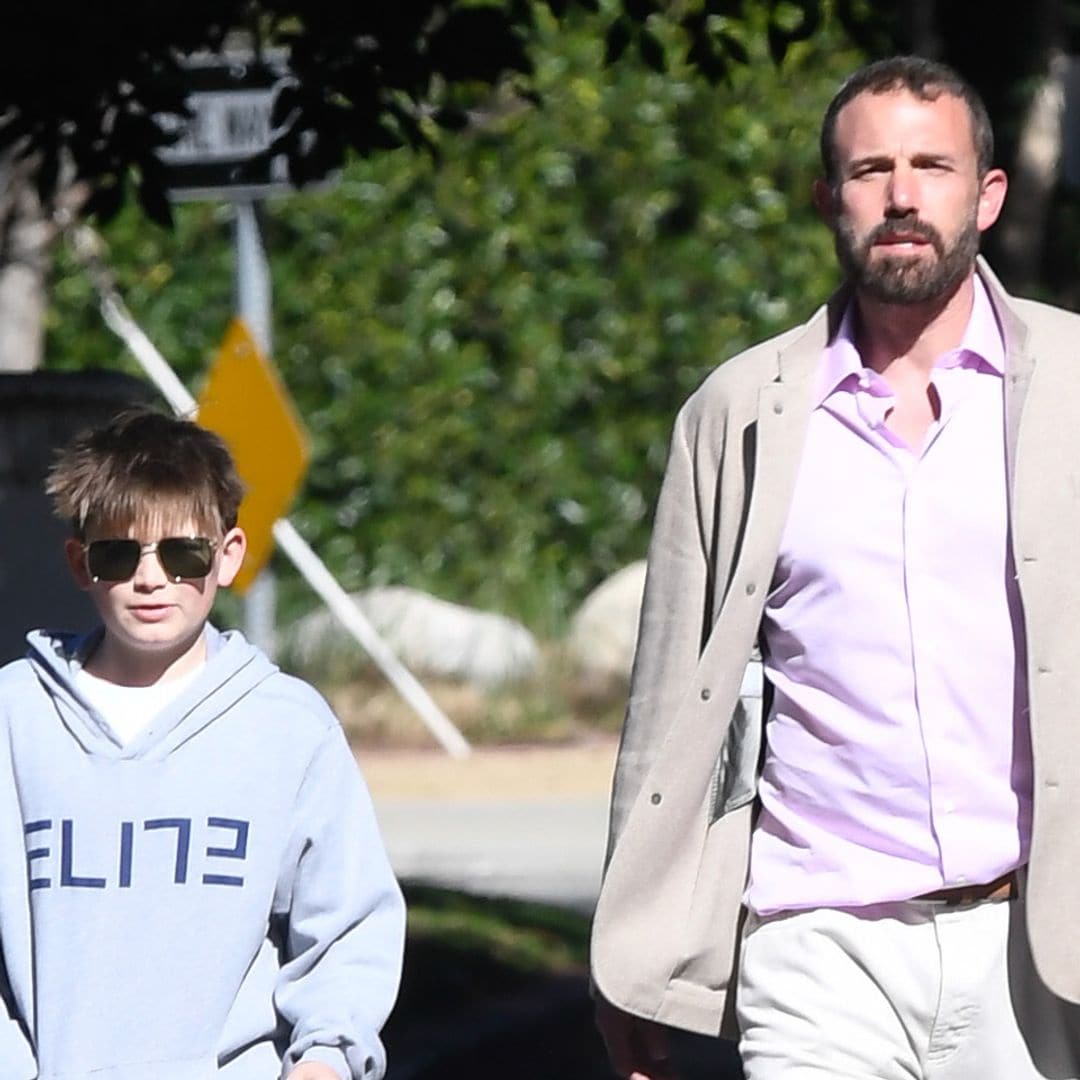 Ben and Samuel Affleck go on a walk with their gorgeous matching dogs