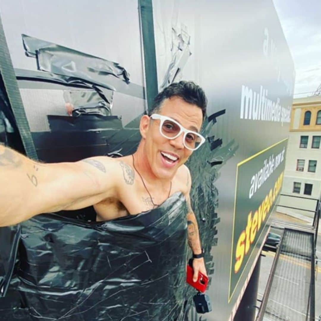 46-year-old man wearing a diaper is duct-taped to a billboard … Wait that’s just Steve-O