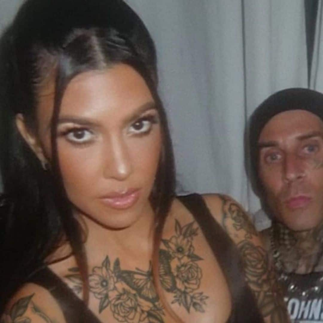 Travis Barker shares a snap of fiancée Kourtney Kardashian covered in tattoos