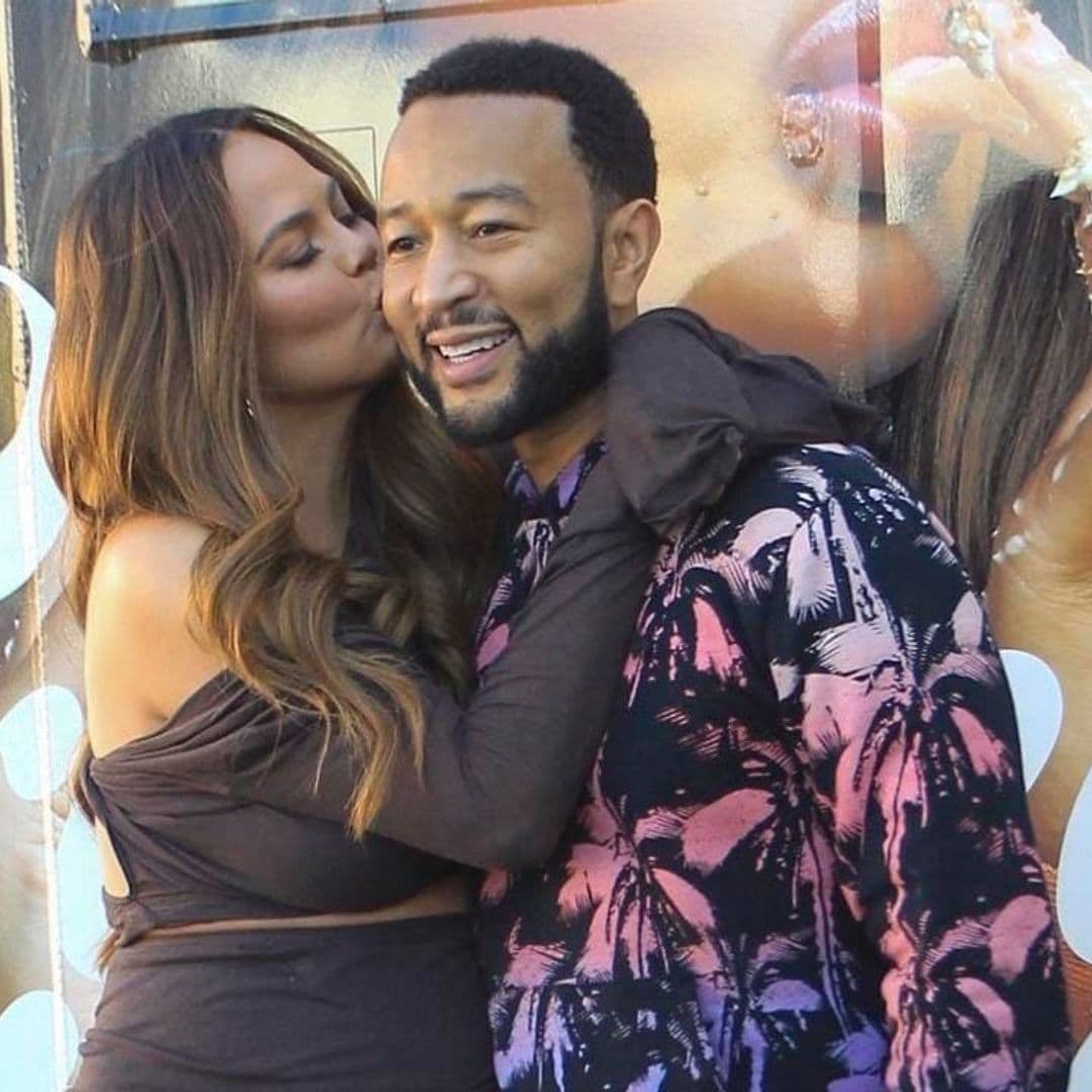 Pregnant Chrissy Teigen and John Legend serve up deliciousness on a Cravings food truck