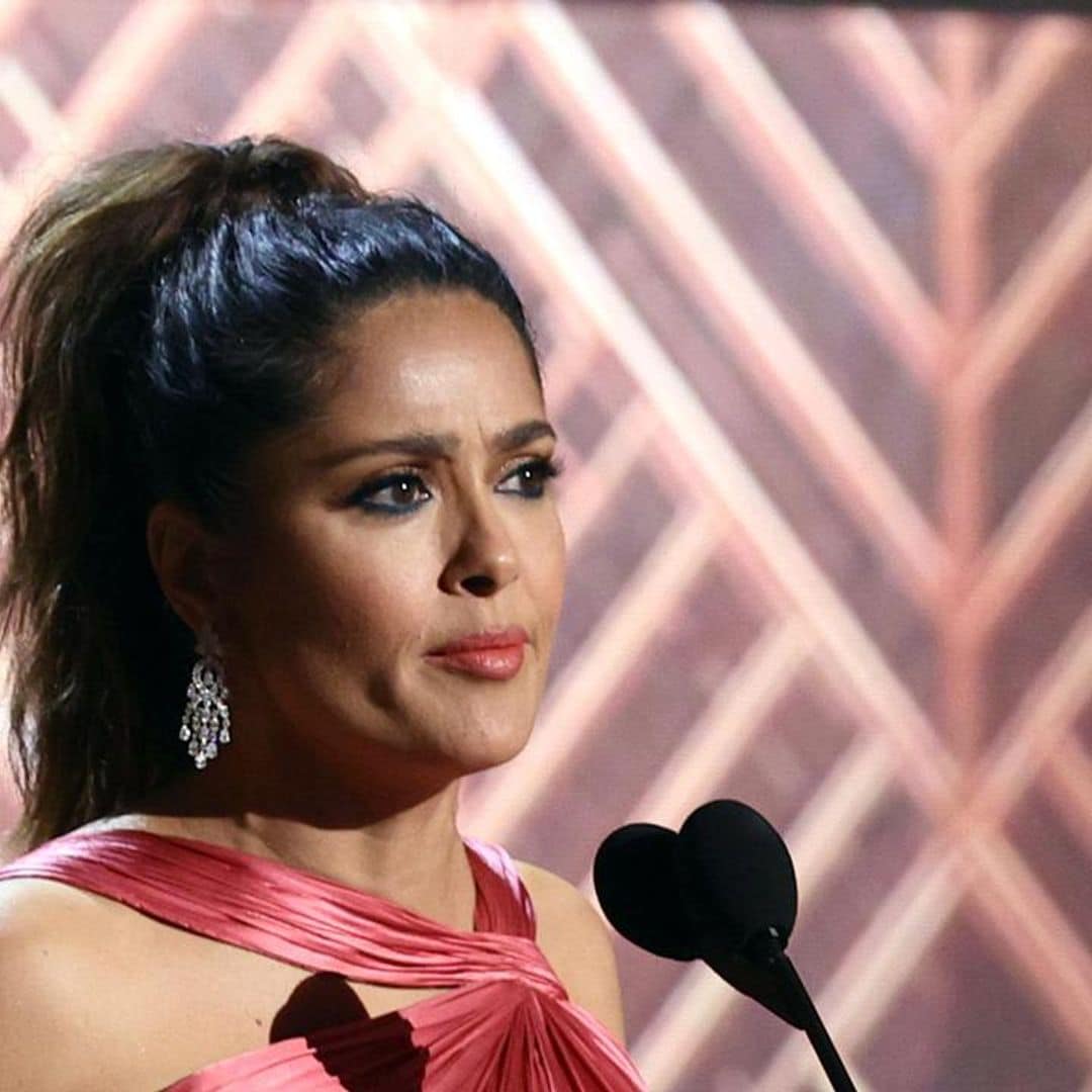 Salma Hayek had a nerve-wracking moment when presenting a SAG Award to Michael Keaton