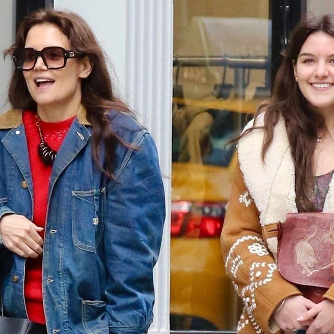 Suri Cruise and Katie Holmes step out looking almost identical