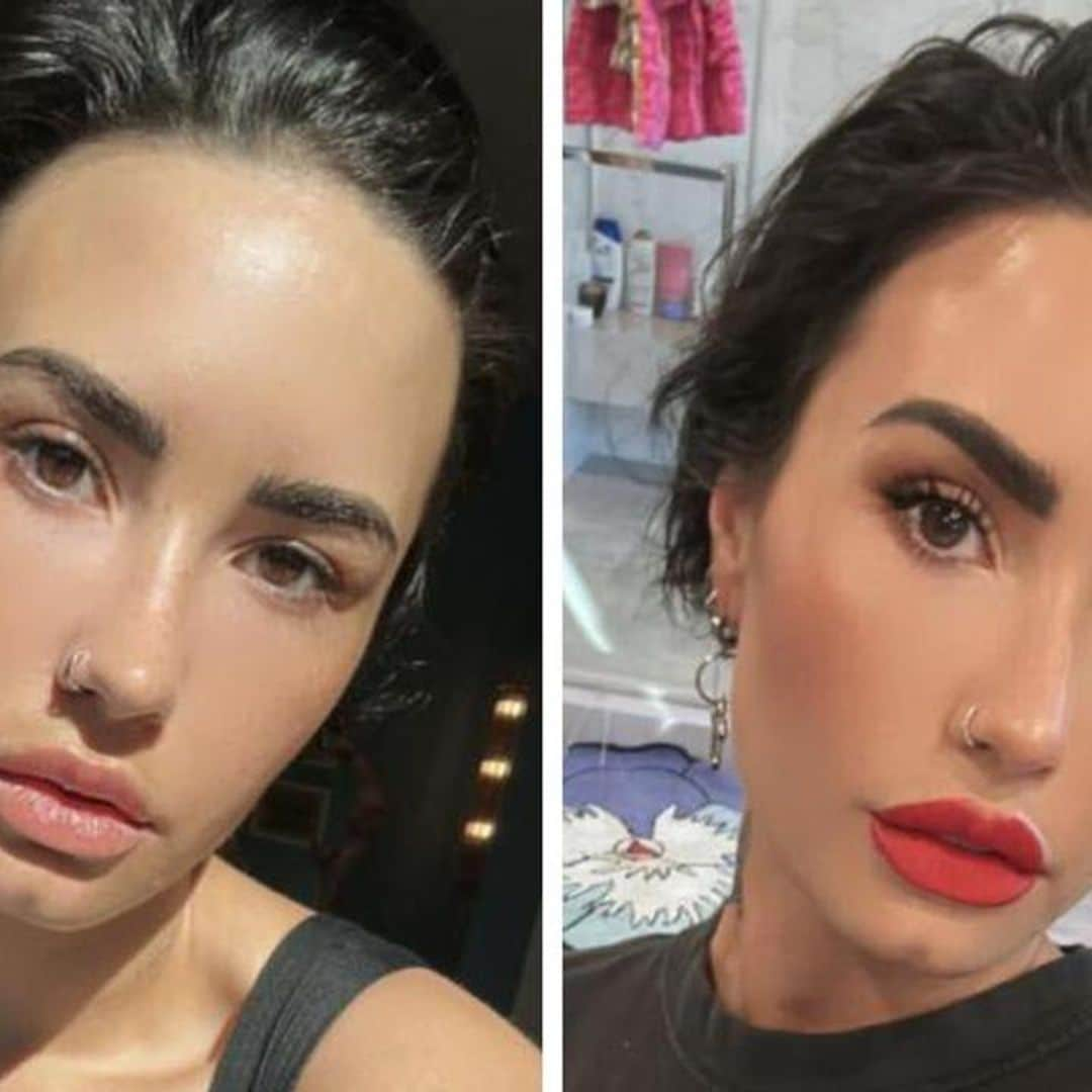 Demi Lovato does her own glam and shows off the before and after