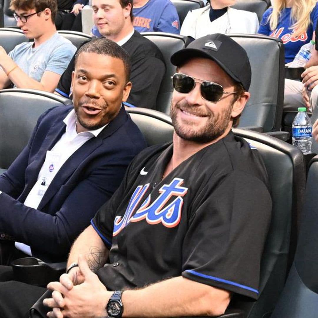 Chris Hemsworth takes a break from work by attending a NY Mets game