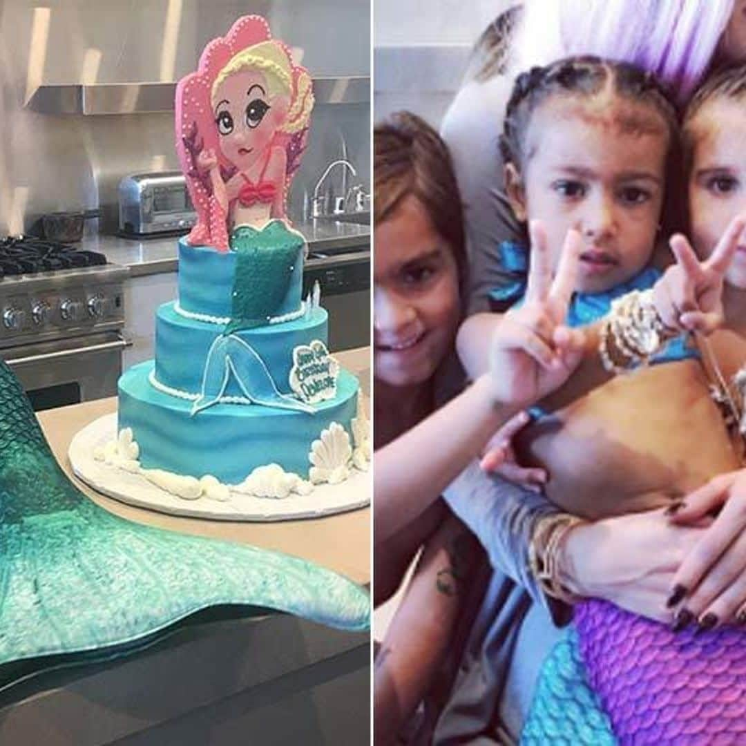 North West and Penelope Disick celebrate their birthdays with a joint mermaid party