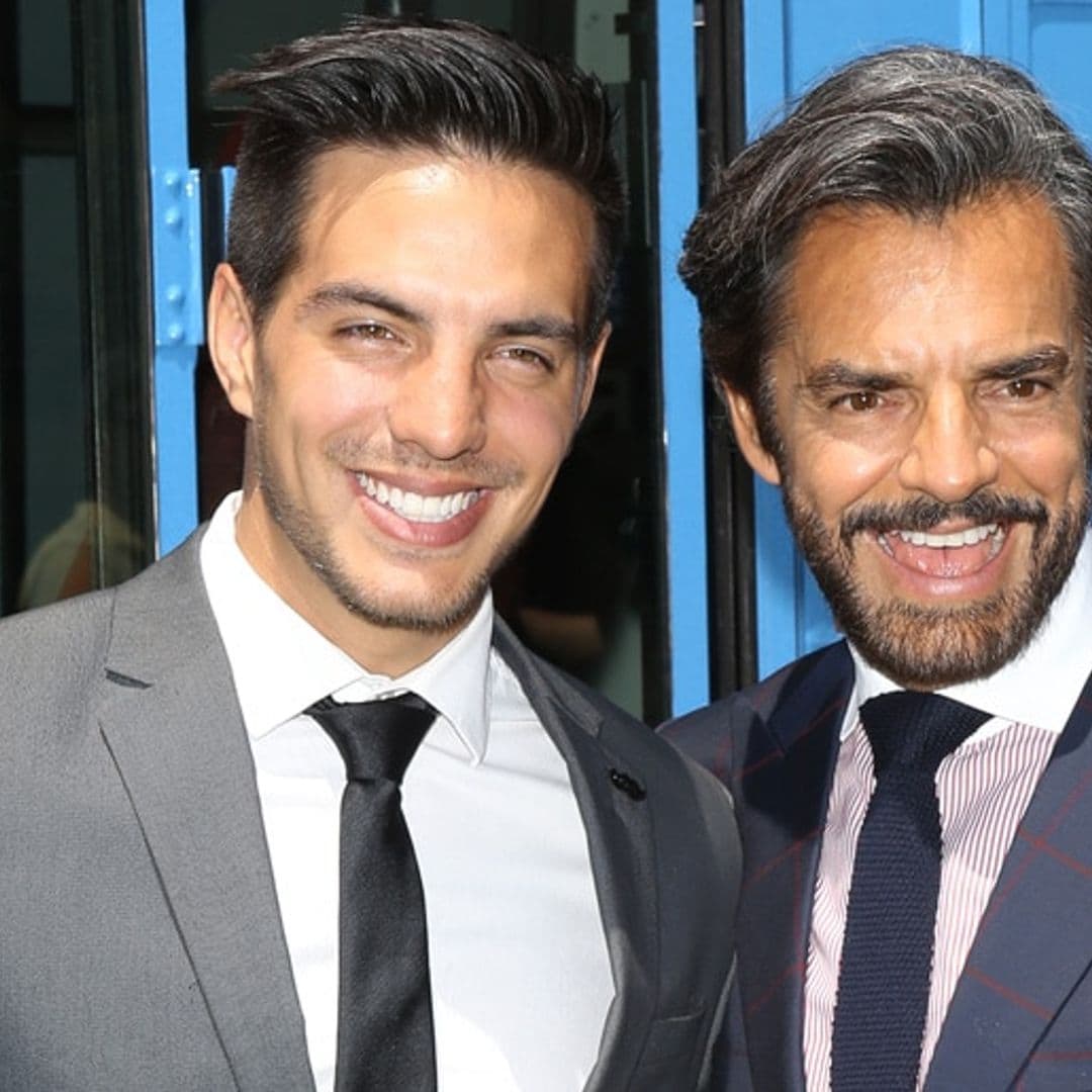 Eugenio Derbez brings his handsome son to the Dora premiere in Mexico