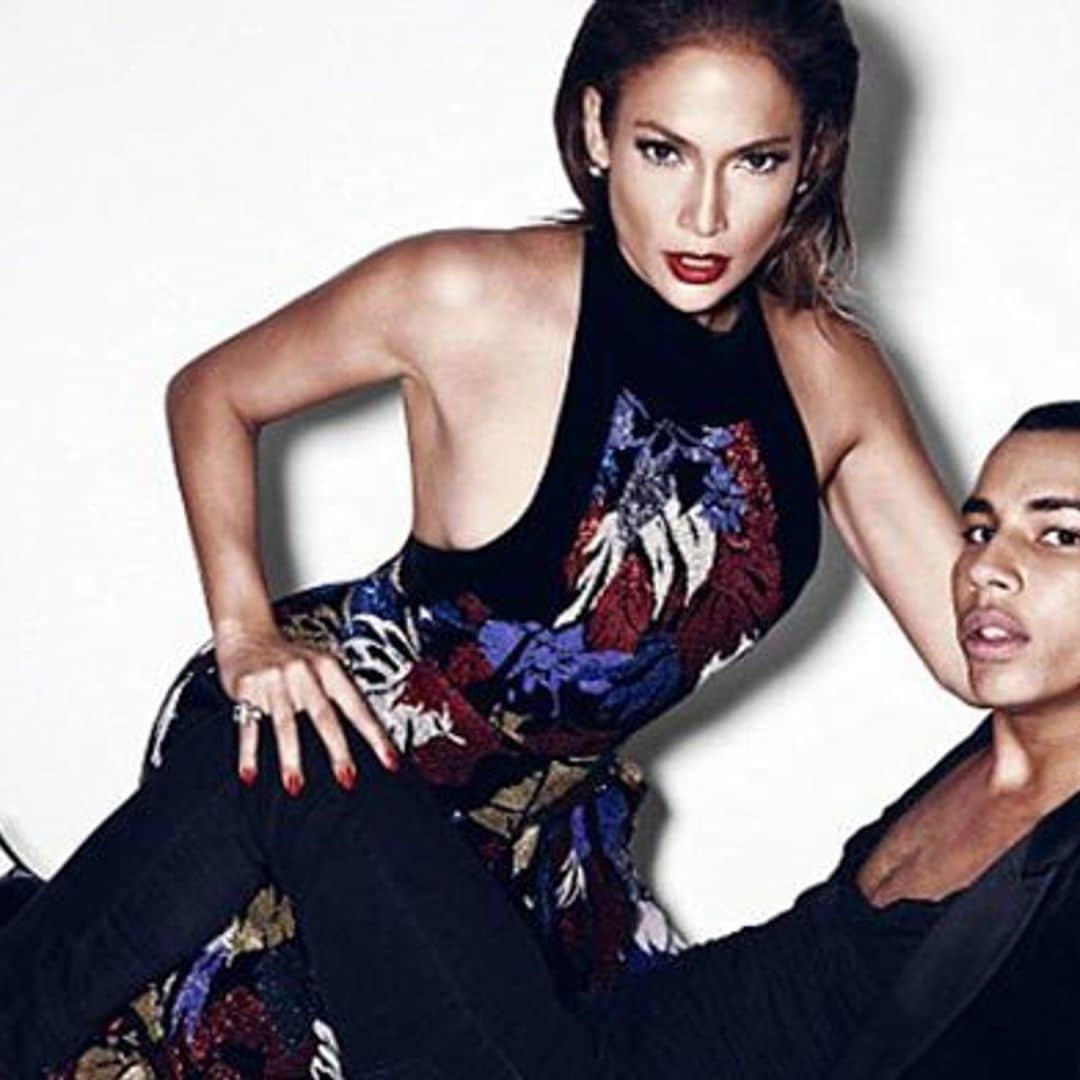 Jennifer Lopez models several sheer Balmain looks in Paper Magazine