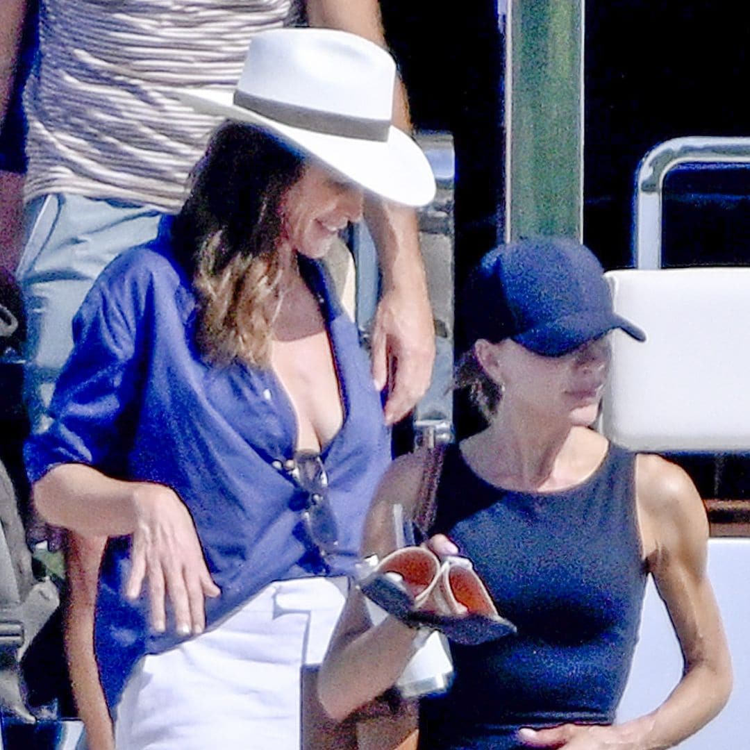 Victoria and David Beckham enjoy a day on the yacht with Cindy Crawford and Rande Gerber