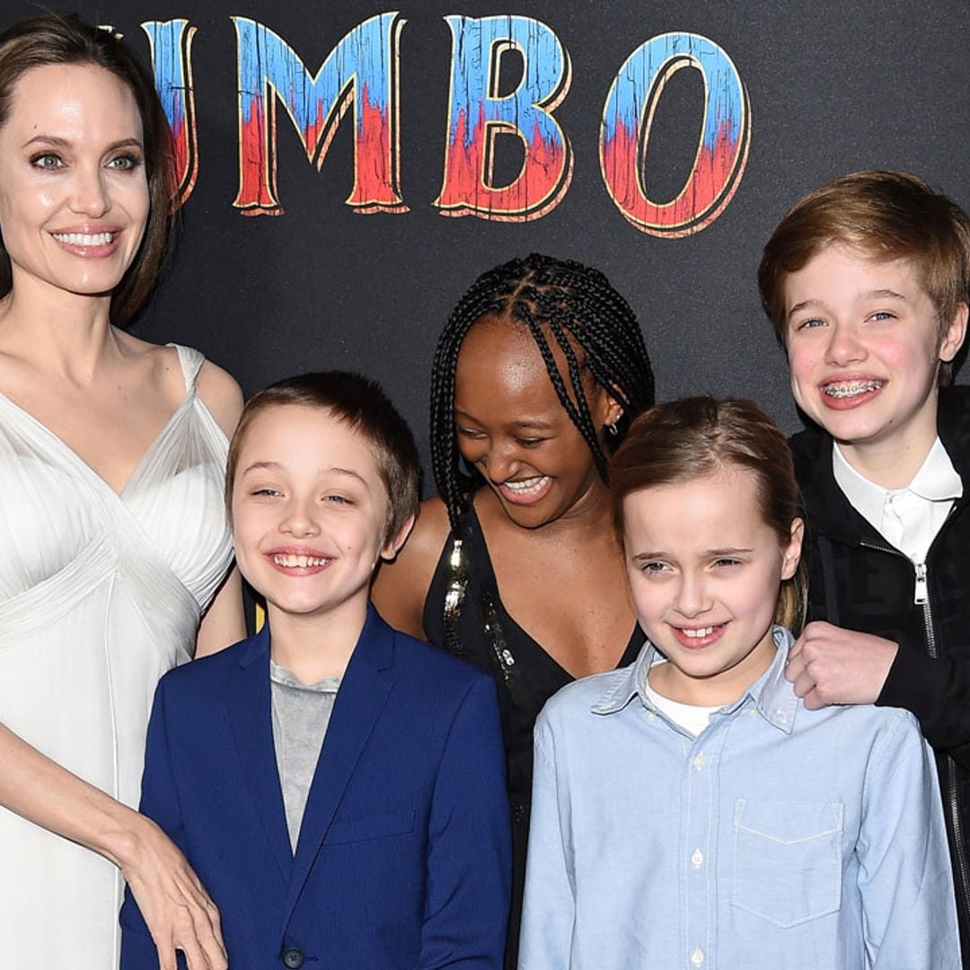 Angelina Jolie and her kids can't stop laughing on the carpet during the Dumbo premiere