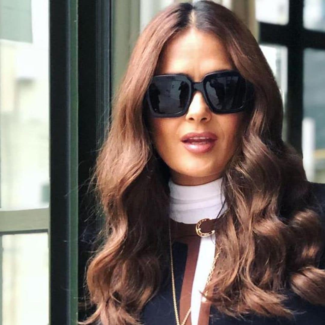 Salma Hayek takes NYC by storm with boss style and beyond powerful accessory