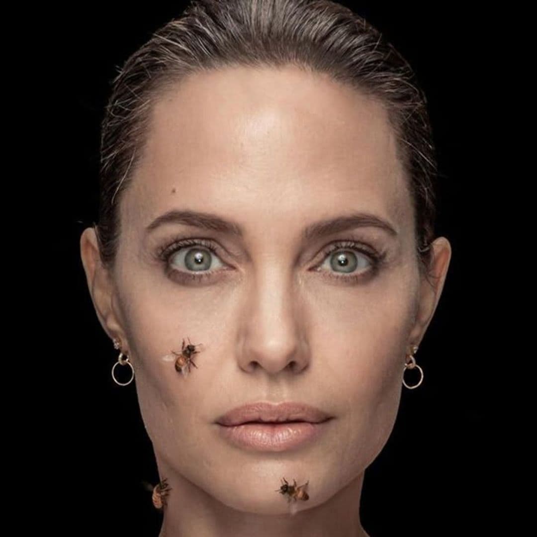 Angelina Jolie raises awareness for conservation efforts by posing while covered with bees