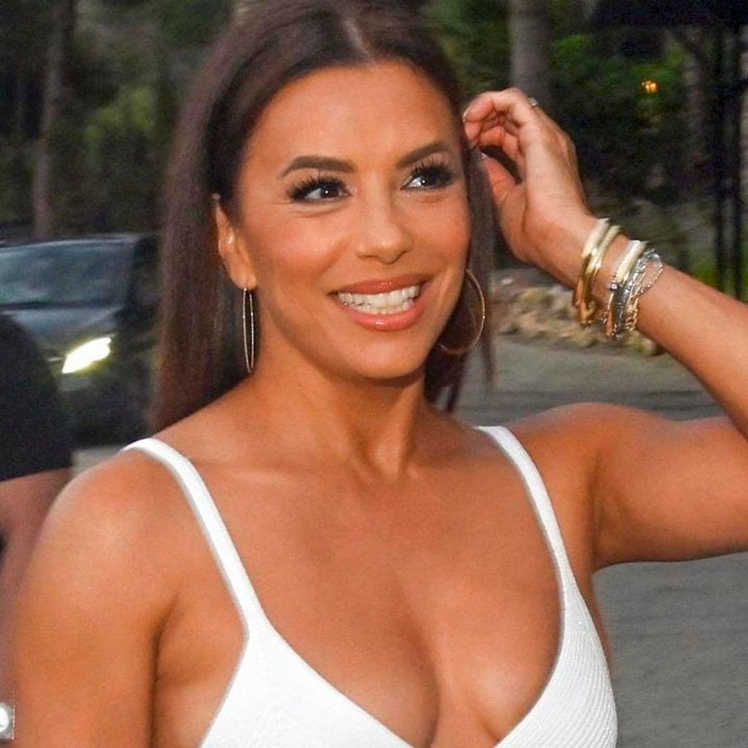 Eva Longoria turns up the heat in Spain with tiny bikini after going for a swim