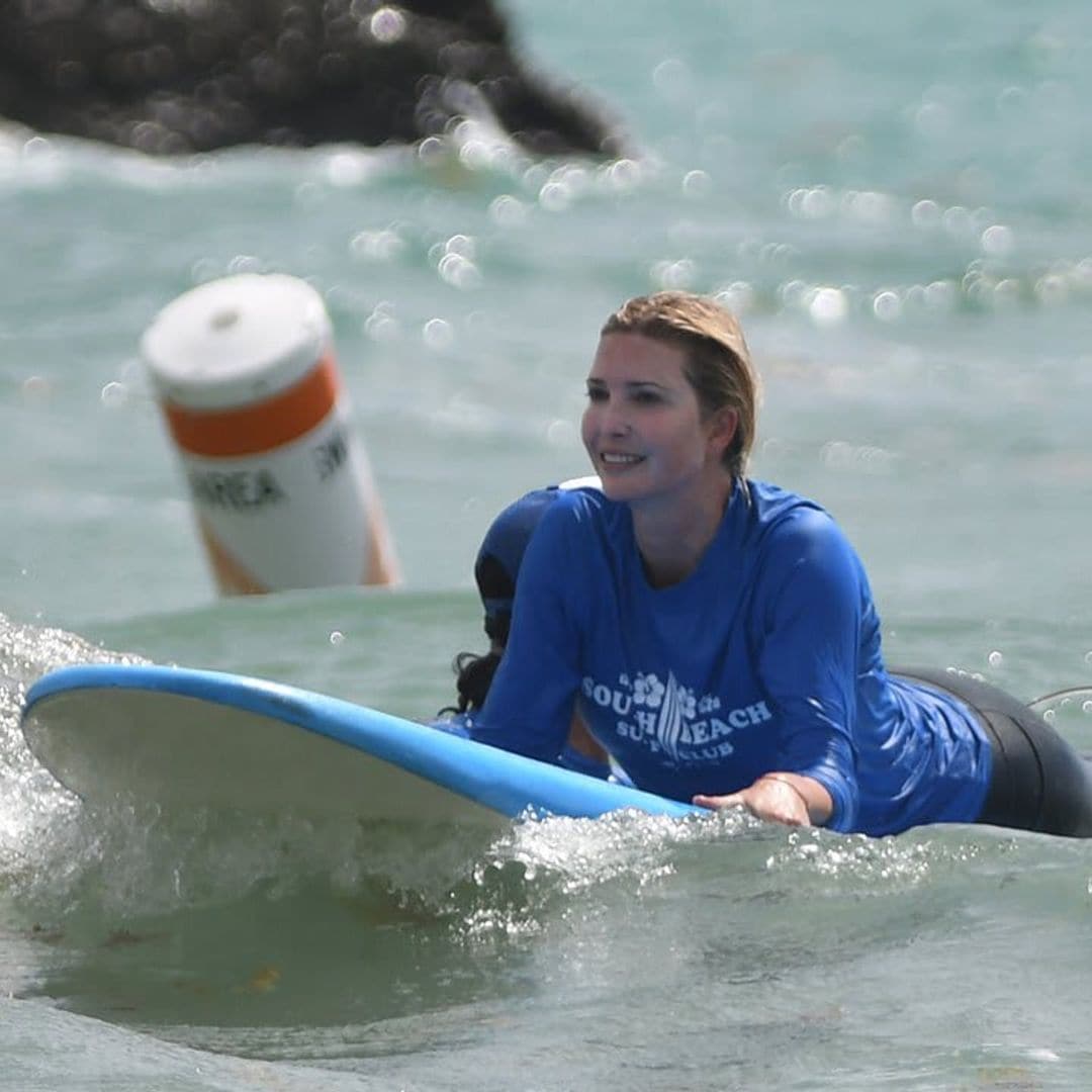 Surf’s up! Ivanka Trump hits the waves in Miami with her kids