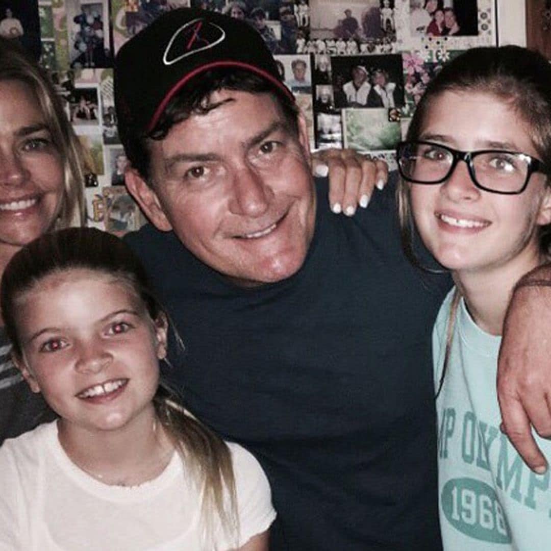 Charlie Sheen shares a rare family photo with Denise Richards and their daughters