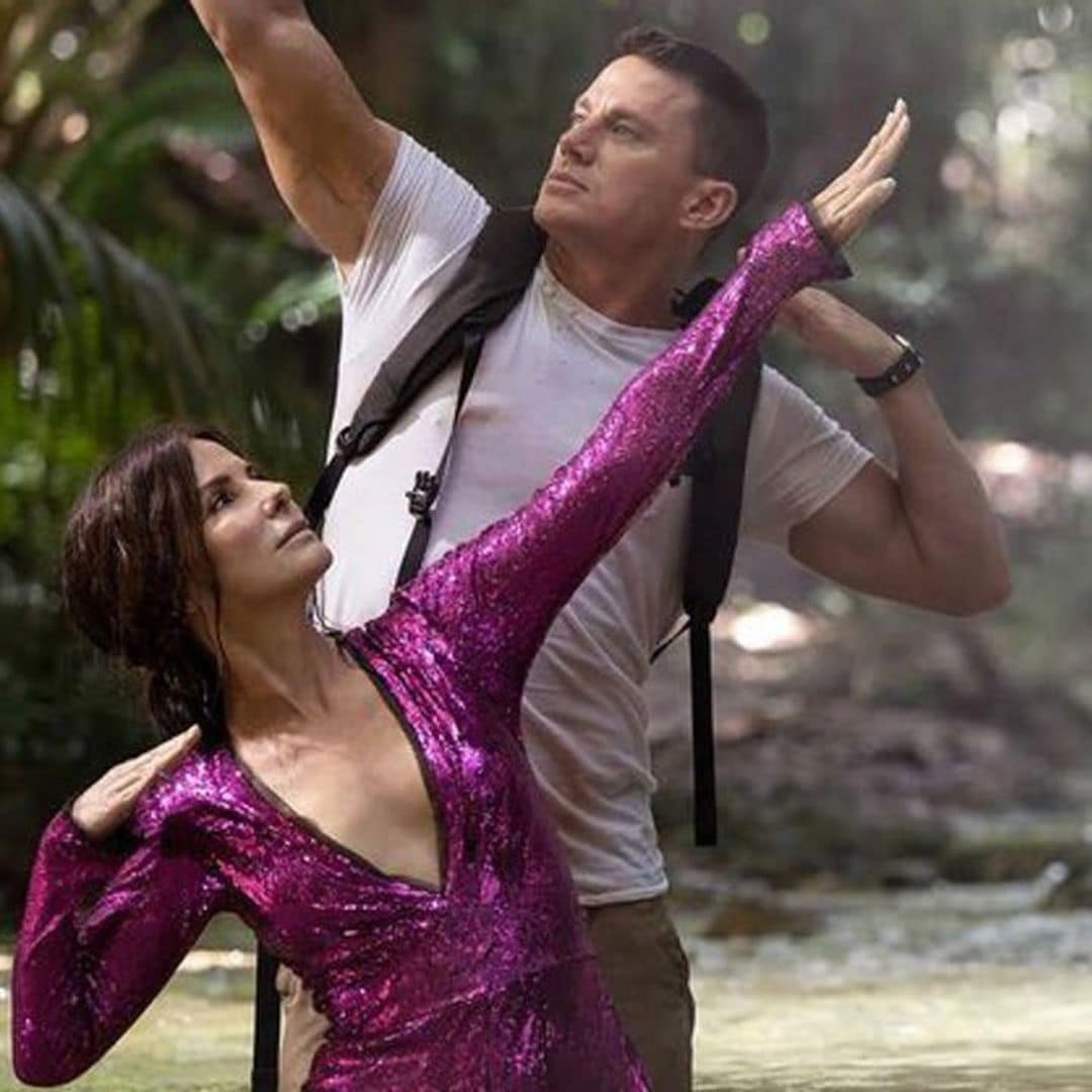 Channing Tatum and Sandra Bullock strike a pose in the jungle on set of ‘The Lost City of D’