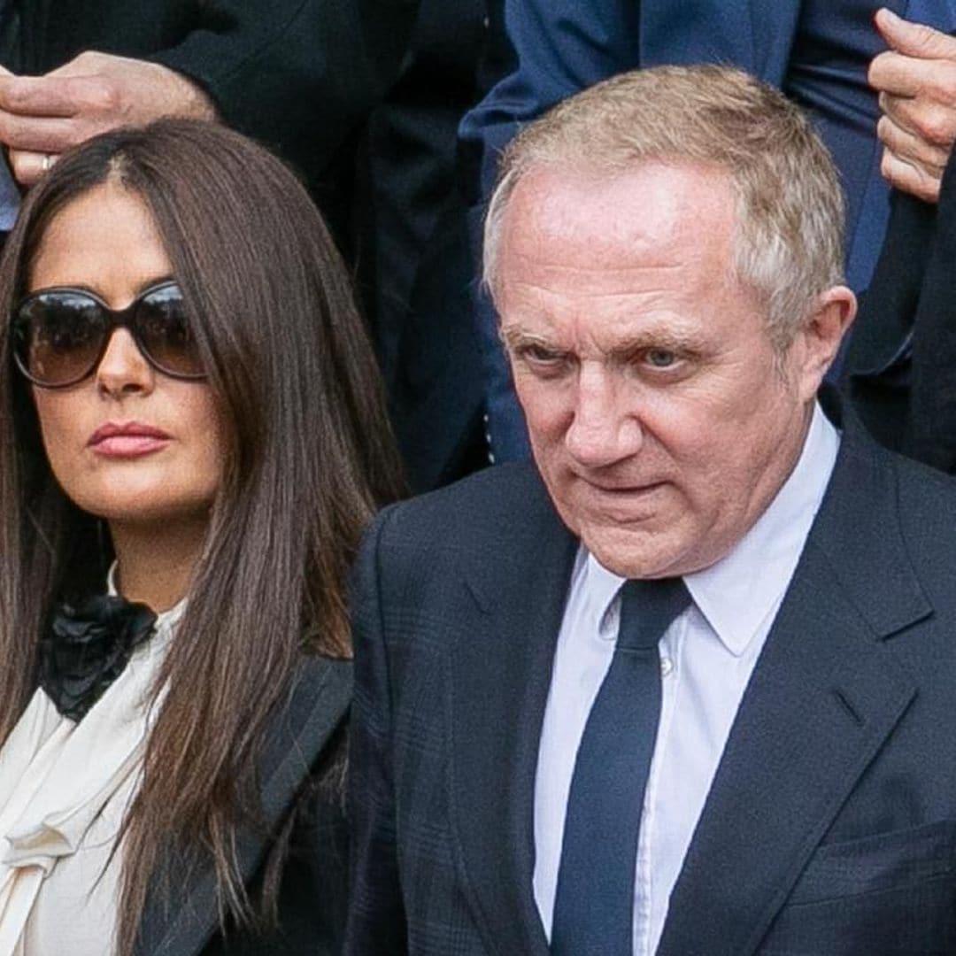 Salma Hayek and husband join royals at former French President Chirac's funeral